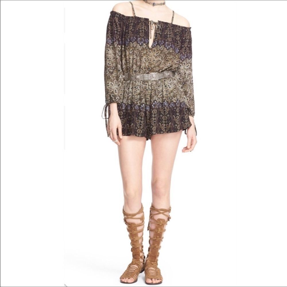 Free People So Divine Off The Shoulder Romper Sm